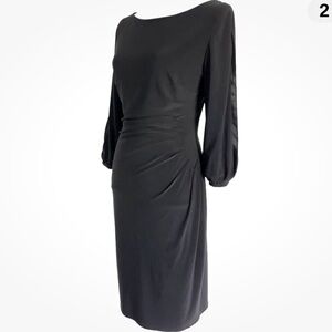 Lauren Ralph Lauren Elegant Black Long Sleeve Dress